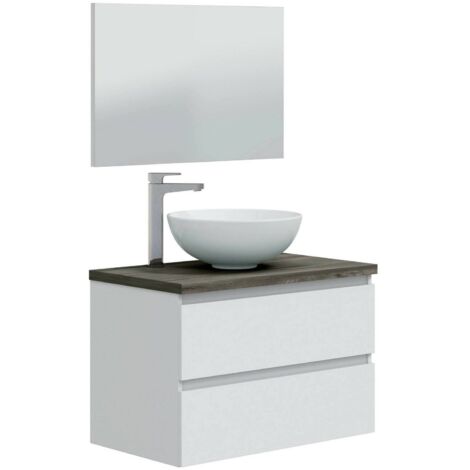 Dmora - Mobile sottolavabo Florante, Mobiletto da bagno, Contenitore