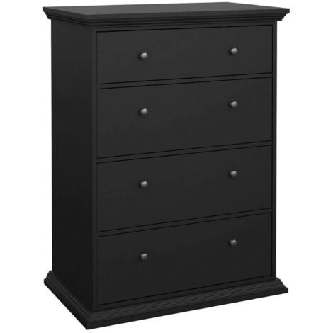 Dmora - Cassettiera Arlette, Settimino multiuso, Comò camera da letto, Mobile con cassetti, 86x52 h116 cm, Nero (1/5)