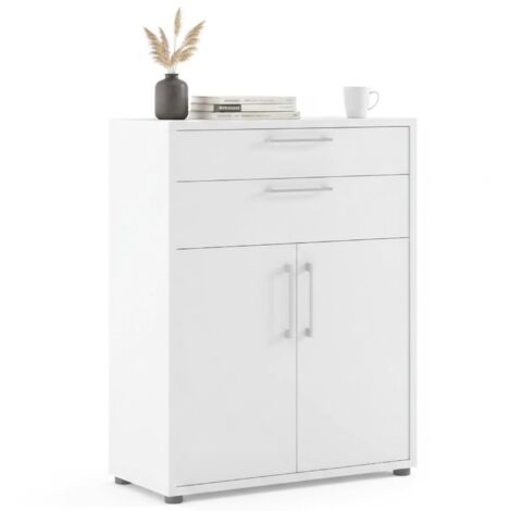 Credenza Tokyo, Buffet Da Soggiorno, Madia Da Salotto, Dispensa Da Cucina Made In Italy 100x40h110 Cm Bianco Lucido E Antracite 92415180 - 9