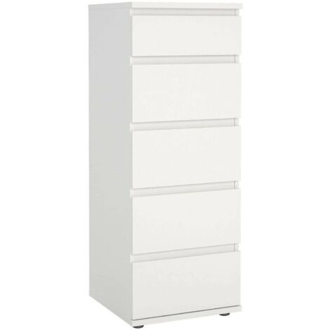 Dmora - Cassettiera Abelarda, Settimino multiuso, Comò camera da letto, Mobile con cassetti, 40x40 h107 cm, Bianco
