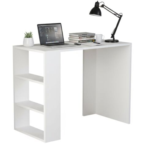 ODK Scrivania con 2 Cassetti, Piccola Scrivania con Portacuffie, Tavolo da Ufficio per Soggiorno, Casa (Marrone, 100x40x78,7cm