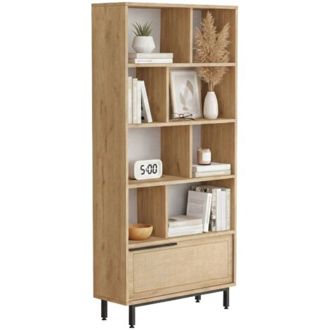 Libreria Almena Dmora - Scaffale PortaLibri 125x28x180cm, Oro | Per Ufficio, Casa, Moderno E Salvaspazio - Foto 5