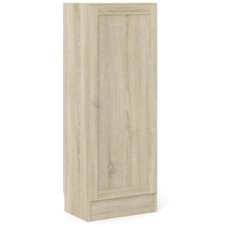 Dmora Bibliothèque Coralie 80x30 Cm H174 Cm – Étagère De Bureau, Meuble De Rangement En Panneau Mélaminé, Chêne Et Blanc