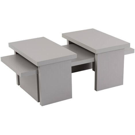 Dmora - Tavolino da salotto Prepotto, Tavolo basso da caffè, Portariviste per divano, Ripiano da soggiorno, 110x45 h42 cm, Grigio (1/5)