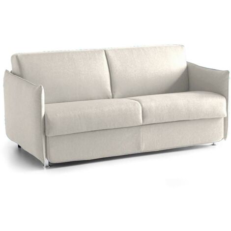 Dmora - Divano letto 2 posti Pandora, Sofà trasformabile per salotto, imbottito, sfoderabile, Qualità 100% Made in Italy, 180x95 h90 cm, Beige