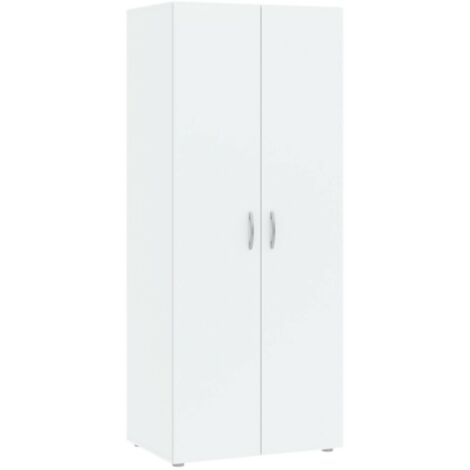 Dmora - Guardaroba 2 ante Cork, Mobile camera da letto, Cabina armadio portabiti, Armadio appendiabiti, 74x52 h179 cm, Bianco