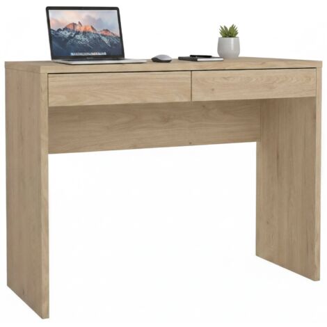 Scrivania Ufficio Scrivania Priscille 120x48x72 Cm - Multiuso Per Ufficio O Casa, Colore Quercia E Bianco, Con 3 Cassetti Scrivania Salvaspazio