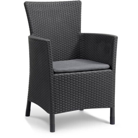 Sedia Da Giardino In Rattan Rosarno - Con Imbottitura, Resistente Alle Intemperie, Per Esterno - Foto 3