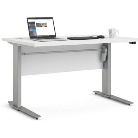 Dmora - Scrivania Bising, Scrittoio Multiuso, Tavolo Per Ufficio Porta Pc Piano Di Lavoro 120x60h75 Cm Noce E Antracite Con Imballo Rinforzato Con Imballo Rinforzato 83919167