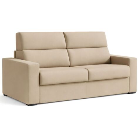 Dmora - Divano letto 2 posti Ecate, Sofà trasformabile per salotto, imbottito, sfoderabile, Qualità 100% Made in Italy, 200x95 h100 cm, Tortora (1/5)