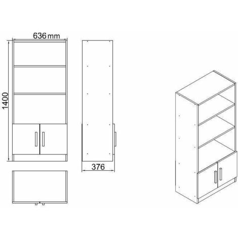 Dmora - Set da ufficio Bosona, Composizione da studio, Kit ufficio, Set scrivania e cassettiera, Noce e Antracite (1/5)
