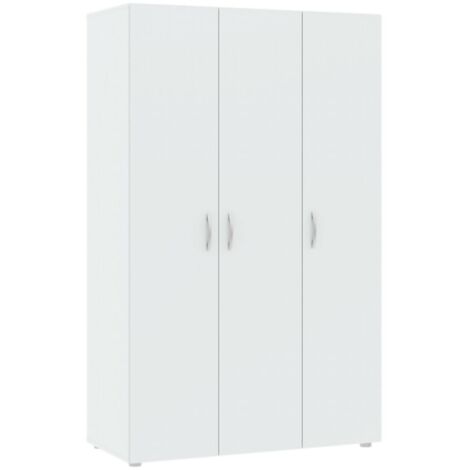 Dmora - Guardaroba 3 ante Dublino, Mobile camera da letto, Cabina armadio portabiti, Armadio appendiabiti, 111x52 h179 cm, Bianco (1/5)