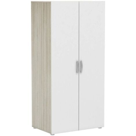 Guardaroba 2 Ante Dmora Paulette 77x49x175 Cm - Armadio Bianco Per Camera Da Letto Con Appendiabiti - Foto 10