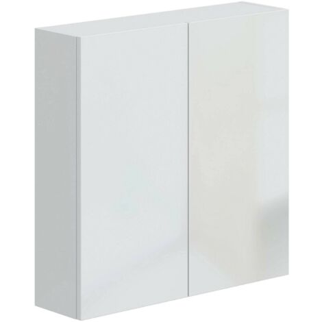 Dmora - Mobile pensile Apollosa, Armadietto sospeso, Mobiletto a muro, Armadio ausiliario multifunzione, 60x16 h60 cm, Bianco lucido