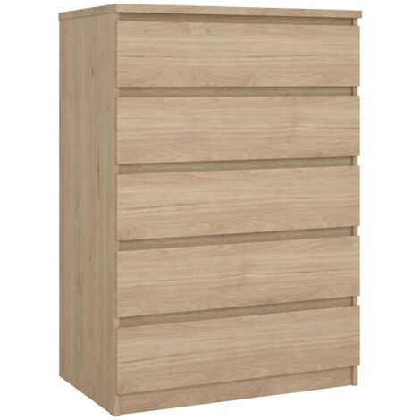 Dmora Cassettiera 6 Cassetti – Legno Rovere E Bianco Opaco, 50 X 41 X 124 Cm, Moderna Con Maniglie In Metallo - 3