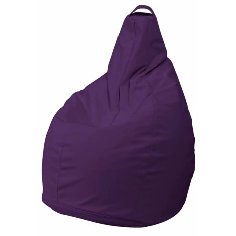 Dmora - Pouf Parini, Poltrona multiuso, Poltroncina sacco, Pouf poggiapiedi, Made in Italy, 90x90 h120 cm, Viola (1/3)