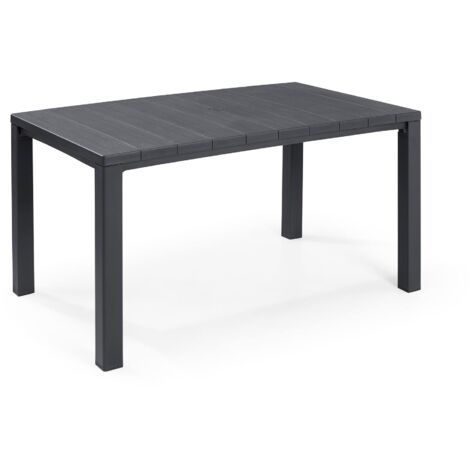 Dmora - Tavolo da esterno Listowel, Base per picnic, Piano da pranzo da giardino, Banco outdoor multiuso, 147x90 h75 cm, Antracite