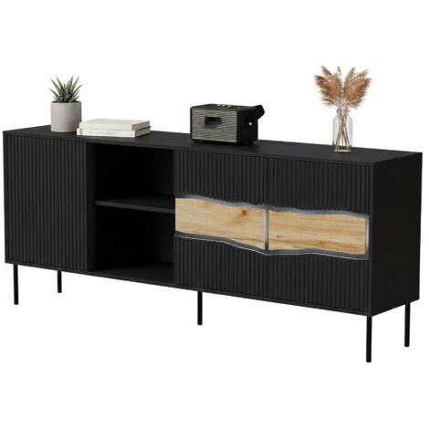 Credenza Mestrino, Madia da salotto con tre ante battenti e due