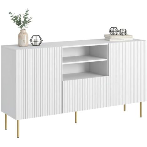 Credenza JEN Design Moderno – 6 Vani, 3 Ante Battenti, 135 Cm H, Marrone, Per Soggiorno - 2