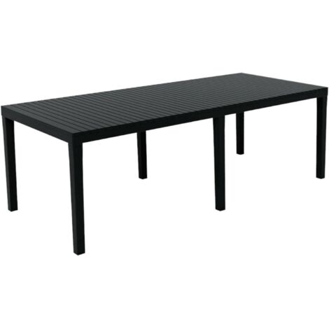 Tavolo da Esterno Arabesch, 10 Posti, Meccanismo Estensione Allunga Centrale Made in Italy, 90x220x72h cm Nero Antracite