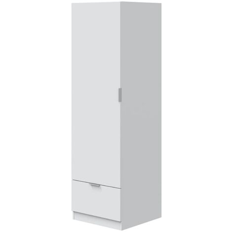 Guardaroba Grande Dello, Armadio Camera da Letto Appendiabiti, un Ripiano, 51x170h cm Bianco