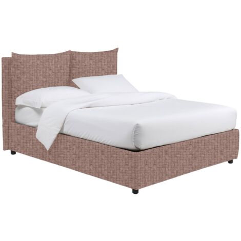 Letto Piazza e Mezza Falmouth, Sfoderabile, Contenitore Made in Italy, Rosa Antico (1/4)