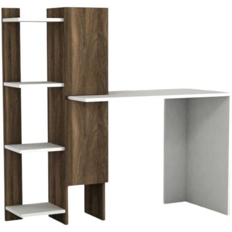 Dmora - Scrivania Bargagli, Scrittoio Multiuso, Tavolo Per Ufficio Porta Pc Piano Di Lavoro 101x49 H76 Cm Bianco Opaco 87283271