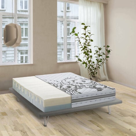 Talamo Italia Materasso piazza e mezza Michelle, Materasso in Memory foam e  Waterfoam, 100% Made in Italy, Anti acaro e Anallergico, Cm 120x190h 22,  con imballo rinforzato