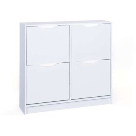SCARPIERA WESTPHALEN 4 VANI 100x25x90H STRUTTURA IN LAMINATO VERNICIATO BIANCO (1/5)