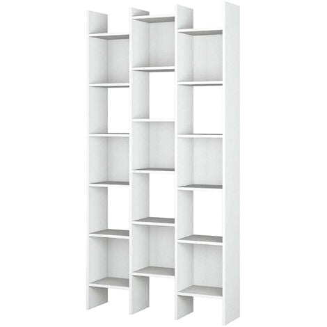 Libreria 82x217h cm bianco lucido con ripiani regolabili - Homely office