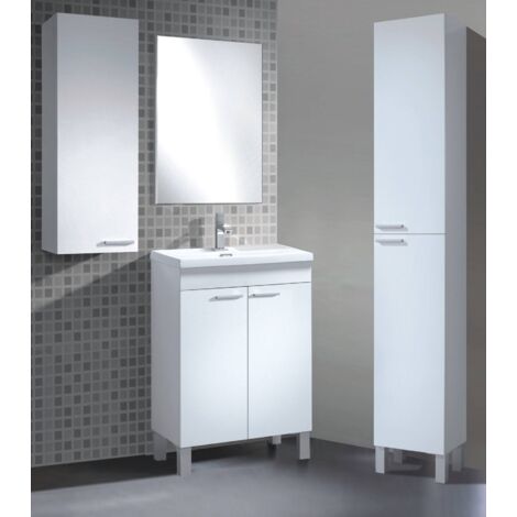 Mobile Da Bagno A Parete, Armadietto Bagno In Legno Con Ante E Ripiani, Mobile Multiuso Per Bagno, Cucina, Camera Da Letto, 60 Cm X 19 Cm X 71 | Leroy Merlin - 3
