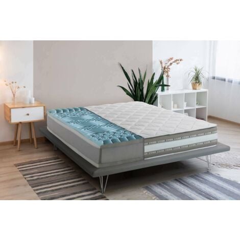 Materasso matrimoniale Teodora, Materasso in Memory Foam e Gel a 9 zone  differenziate, 100% Made in Italy, Anti acaro e Anallergico, Cm 140x190h27,  con imballo rinforzato