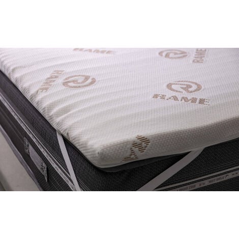 Topper piazza e mezza Alyssa, Topper rinnova materasso sfoderabile in Memory  Foam e fibre di Rame, 100% Made in Italy, Anti acaro e Anallergico, Cm  120x190h5, con imballo rinforzato