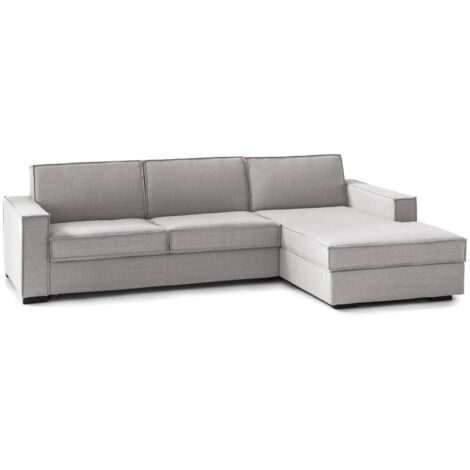 Divano Letto 3 Posti In Tessuto Grigio Con Sedute Modulari E Due Cuscini Bosy 1