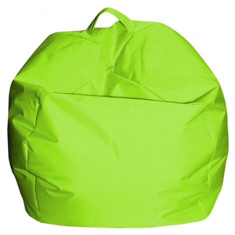 Talamo Italia - Pouf Ascia, Poltrona multiuso, Poltroncina sacco, Pouf poggiapiedi, Made in Italy, 65x65 h50 cm, Verde