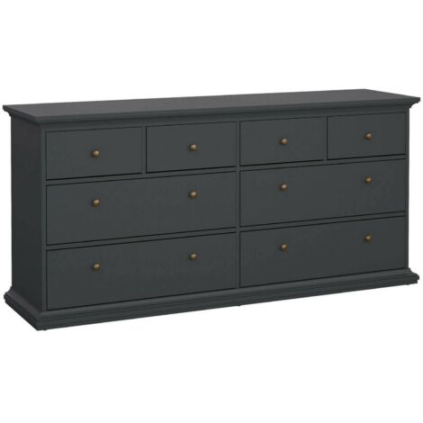 Dmora - Cassettiera Asiagela, Settimino multiuso, Comò camera da letto, Mobile con cassetti, 183x49 h87 cm, Grigio (1/5)