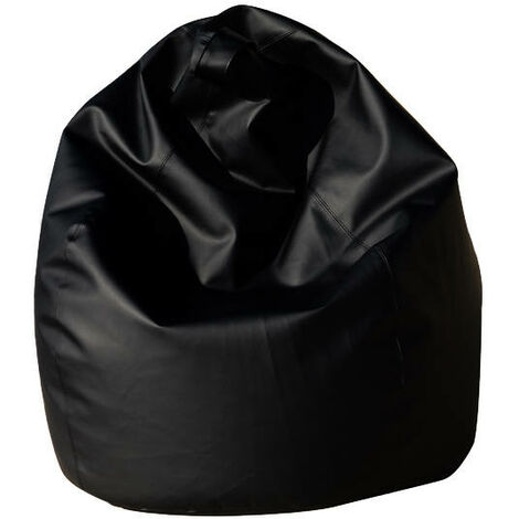 Dmora Pouf- contenitore in ecopelle, colore nero, Misure 84 x 49 x