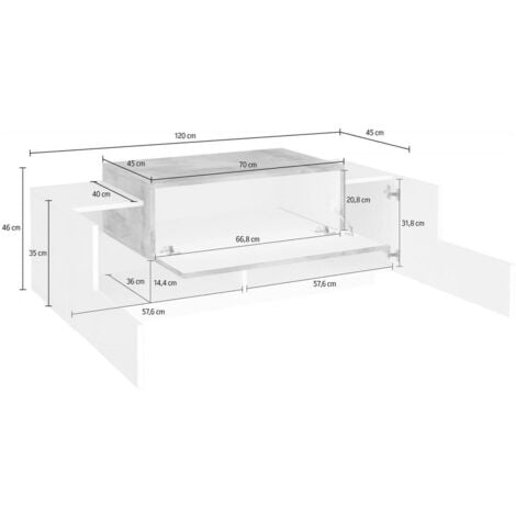 Dmora Mobile da ingresso a 3 ante e ripiani interni, Made in Italy,  Entratina moderna, Credenza per atrio, cm 121x38h86, colore Bianco lucido :  .it: Casa e cucina