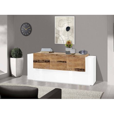 Mobile TV Azkoeesy 180 Cm In Legno E Nero | Design Moderno Con 5 Ante E Ripiani | Perfetto Per Soggiorno Con Tanto Spazio
