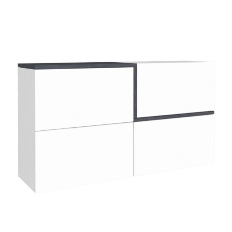 DMORA - Credenza Ludovico, Madia Da Cucina A 2 Ante E 3 Cassetti