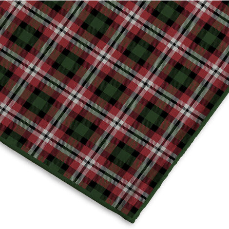 Tovaglia Natalizia Antimacchia Resinata Fantasia Natale Tartan Scozzese 4  Posti(140x140)