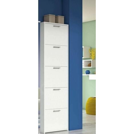 Dmora Scarpiera moderna a 5 ante a ribalta, 100% Made in Italy, Mobile  portascarpe da ingresso a doppia profondità , cm 67x28h183, colore Larice :  : Casa e cucina