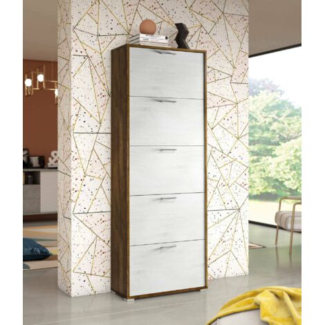 Dmora Scarpiera moderna a 3 ante Made in Italy, Portascarpe da ingresso