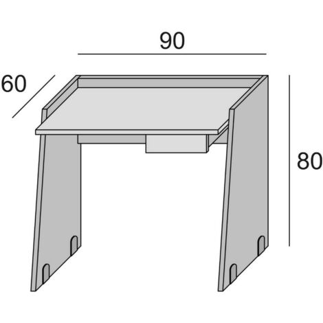 Dmora Scrivania Calendula, Scrittoio moderno con cassetto, Tavolo da studio o ufficio porta PC portalibri, 100% Made in Italy, Cm 90x60h80, Bianco, con imballo rinforzato