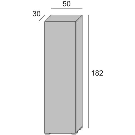 Dmora Armadio multiuso Fiordaliso, Mobile lineare a 1 Anta e 7 ripiani, Colonna da ingresso o bagno, Scarpiera moderna, 100% Made in Italy, Cm 50x30h182, Olmo e fantasia, con imballo rinforzato