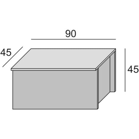 Dmora Baule Miltonia, Capiente box contenitore multiuso, Cassapanca moderna, 100% Made in Italy, Cm 90x45h45, Bianco e Rovere, con imballo rinforzato