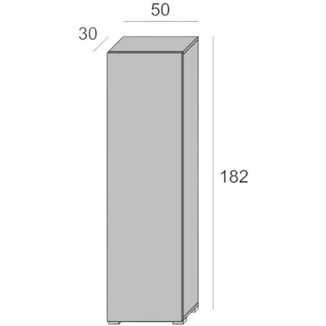 Dmora Armadio multiuso a 1 anta e 4 ripiani regolabili, 100% Made in Italy,  Mobile a colonna per bagno, cm 45x45h195, colore Rovere e Bianco :  : Casa e cucina