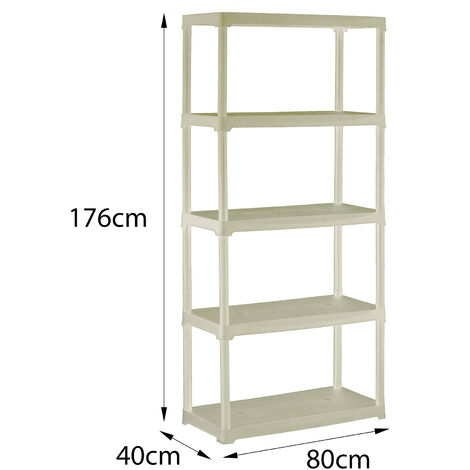 Dmora Scaffale a 3 ripiani in polipropilene, Scaffalatura multiuso per interno  o esterno, 100% Made