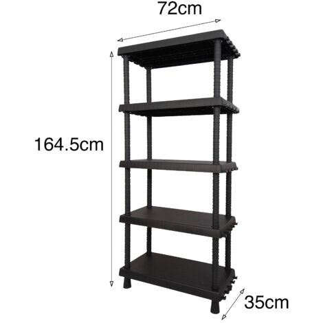 Dmora - Armadio da esterno Goshenita, Scaffale outdoor, Armadietto multiuso a 3 ripiani, 100% Made in Italy, Antracite, 72x35h165 cm