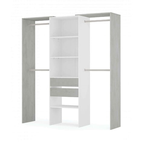 Dmora Guardaroba Miramar, Struttura per cabina armadio, Armadio aperto  senza ante, Cabina armadio, cm 179x50h202, Bianco